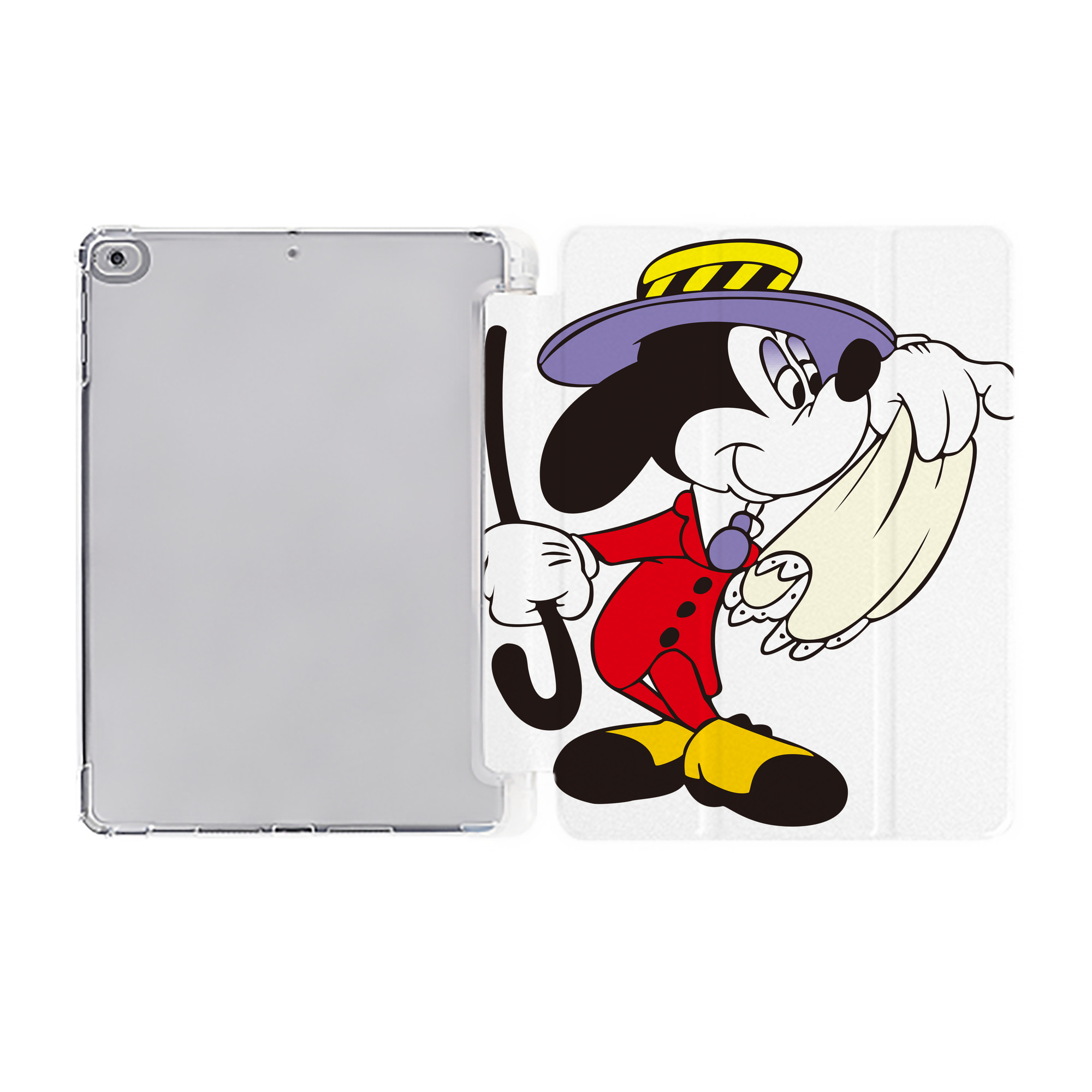 ミッキーマウス Mickey Mouse IPad ケース ペン収納付き 三つ折りスタンド PUレザー×シリコン 対応機種9.5/10.5/10.9インチ